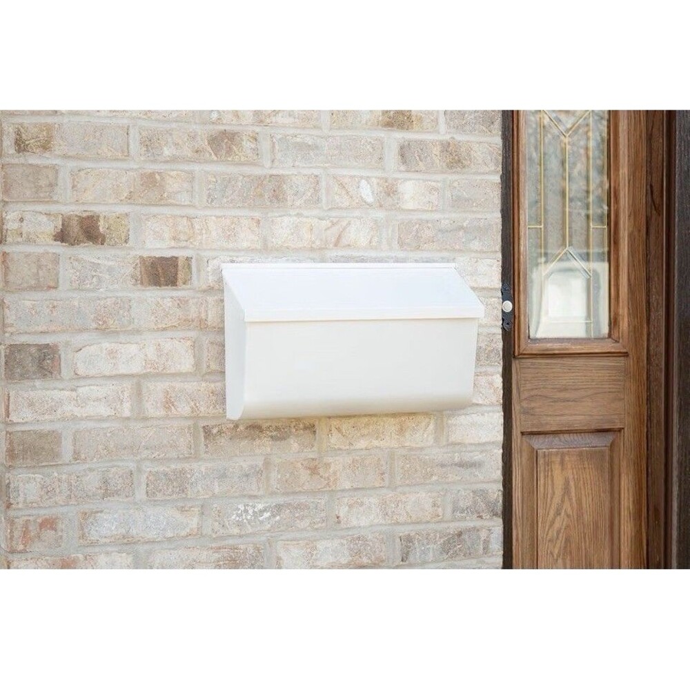 Architectural Mailboxes Woodlands White Galvanized Steel Wall Mount Mailbox